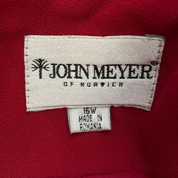 John Meyer Womens Embroidered Floral Embellished Crystals Blazer Jacket Red 16W - Picture 7 of 10
